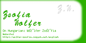 zsofia wolfer business card